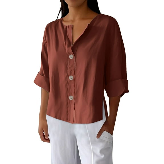 Cilsoka 3/4 Sleeve T Shirts for Women Black Shirts for Women V Neck Womens Long Sleeve Tops Tunic Tops Women Dressy Blouses for Women 2025 Elegant Classy My Orders