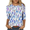 thumbnail image 1 of Cilsoka 3/4 Sleeve T Shirts for Women Black Tshirts for Women Plus Size Womens Floral Tops Plus Size Plus Size Tunic Tops for Women 4x-5x Plus Size Blouses for Women Casual My Orders, 1 of 4
