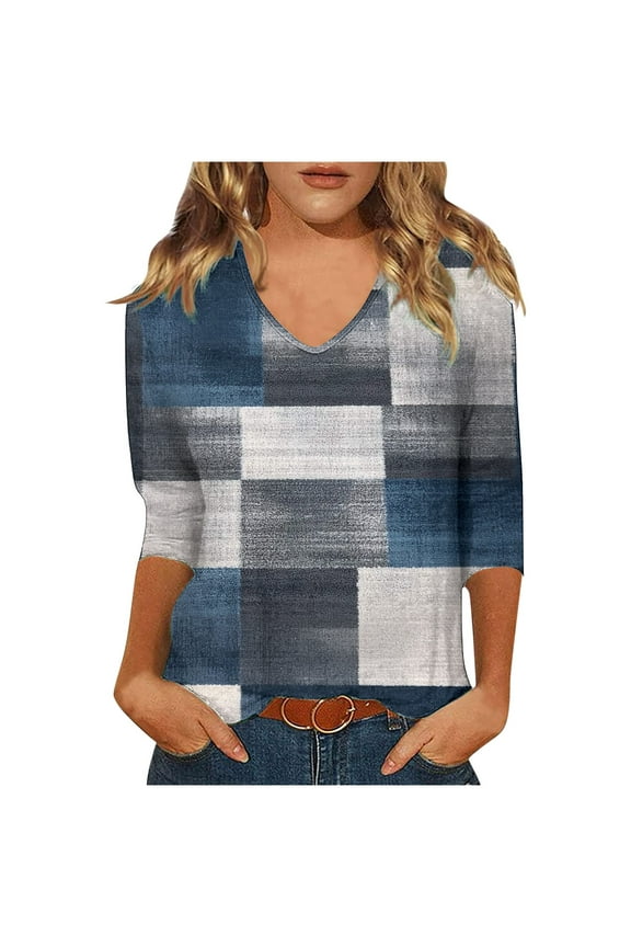 3/4 Sleeve T Shirts for Women Cute Shirts for Women Fall Flowy Tops for Women Summer Active Tops for Women Crop Blouses for Women Dressy Casual Plus My Orders