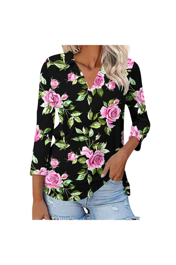 3/4 Sleeve T Shirts for Women Dress Shirts for Women 2025 Plus Size Tops for Women 3/4 Sleeve Tunic Tops for Women 2025 White Blouse for Women 3/4 Sleeve My Orders