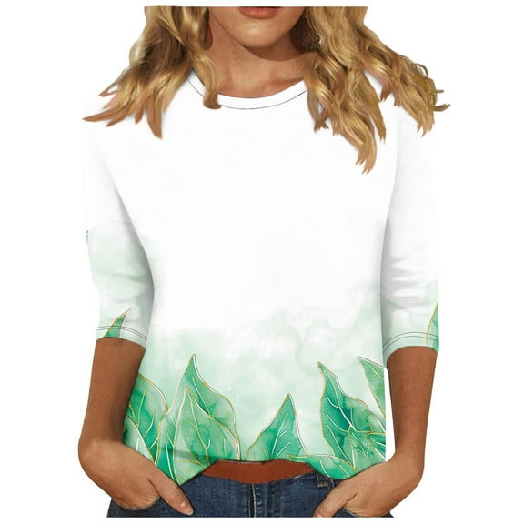 Cilsoka 3/4 Sleeve T Shirts for Women Dress Shirts for Women Long Sleeve Business Tops for Women Fall Oversized Graphic Tees for Women White Chiffon Blouses for Women Blue My Orders