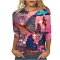 thumbnail image 1 of Cilsoka 3/4 Sleeve T Shirts for Women Long Sleeve V Neck Shirts for Women Thin Womens Long Sleeve Tops Graphic Tees for Women Trendy Oversized Long Sleeve Shirts for Women Plus Size 3x My Orders, 1 of 4