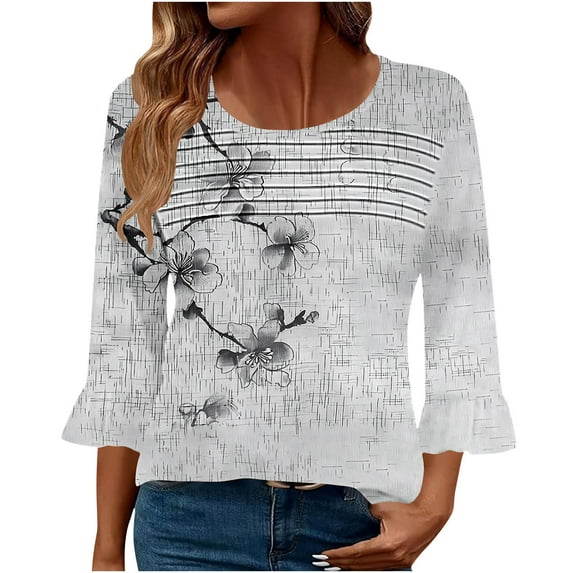 Cilsoka 3/4 Sleeve T Shirts for Women Loose Shirts for Women Gym Going out Tops for Women Fall Graphic Tees for Women Y2k Dressy Blouses for Women Elegant My Orders