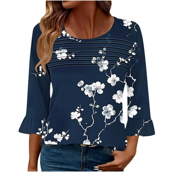 Cilsoka 3/4 Sleeve T Shirts for Women Shirts for Women Plus Size Cotton Workout Tops for Women Long Sleeve Cropped Basic Tees for Women Oversized V Neck Tops for Women Sexy My Orders