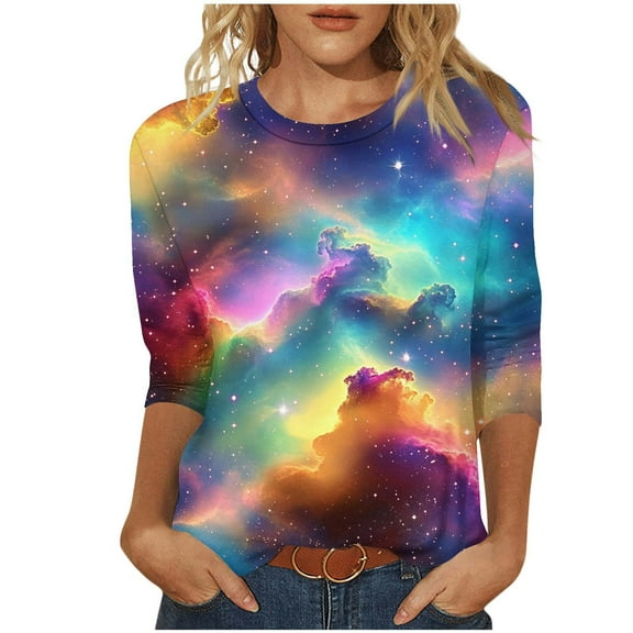 Cilsoka 3/4 Sleeve T Shirts for Women T Shirts for Women Loose Fit V Neck Plus Size Graphic Crop Tops for Women Tunic Tops for Women Loose Fit Womens Blouses Long Sleeve Dressy Casual My Orders