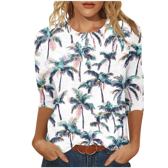 Cilsoka 3/4 Sleeve T Shirts for Women Tshirts Shirts for Women Oversized Womens 3/4 Sleeve Blouses with Collar Basic Cropped Tees for Women Cotton Long Sleeve Shirts for Women Pluss My Orders