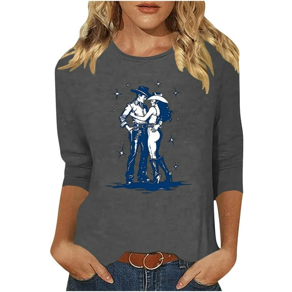 Cilsoka 3/4 Sleeve T Shirts for Women V Neck T Shirts for Women Graphic Womens 3/4 Sleeve T Shirts Soft Cotton Womens Graphic Tees Plus Size 3/4 Length Sleeve Womens Tops Cotton Only My Orders