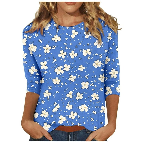Cilsoka 3/4 Sleeve T Shirts for Women White Tshirts for Women Cropped Womens Long Sleeve Tops Dressy Casual Basic Tees for Women Cropped Long Sleeve Crew Neck Tops for Women My Orders