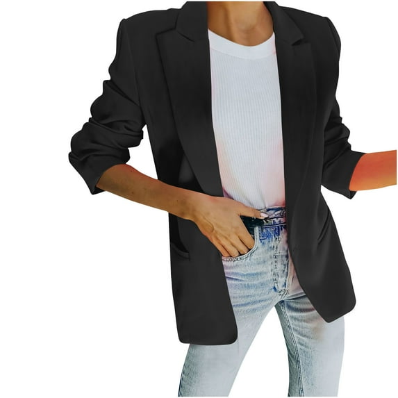 Cilsoka Blazers for Women 3/4 Sleeve Womens Blazers for Work Casual Fitted Womens Plus Size Hooded Jackets Winter My Orders past Orders