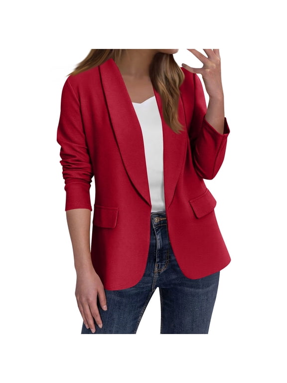 Blazers for Women Suit Jackets Dressy 2025 Fashion Open Front Lapel Collar Suit Jacket Business Casual Long Sleeve Office Work Blazer