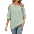 thumbnail image 1 of Cilsoka Black Tshirts for Women Cotton Vacation Summer Tops for Women Over 50 Plus Size Tunic Tops for Women 3X Women White Blouse for Church, 1 of 4