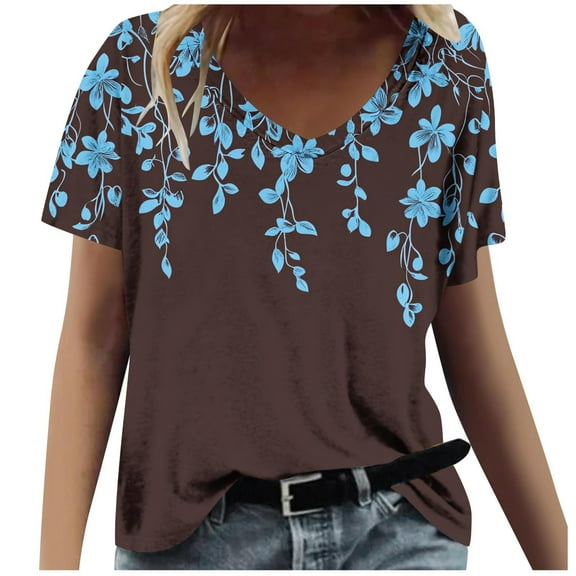 Cilsoka Crewneck T Shirts for Women Soft Trendy Tank Tops for Women 2025 Oversized Graphic Tees for Women Country Blouses for Women Summer Plus