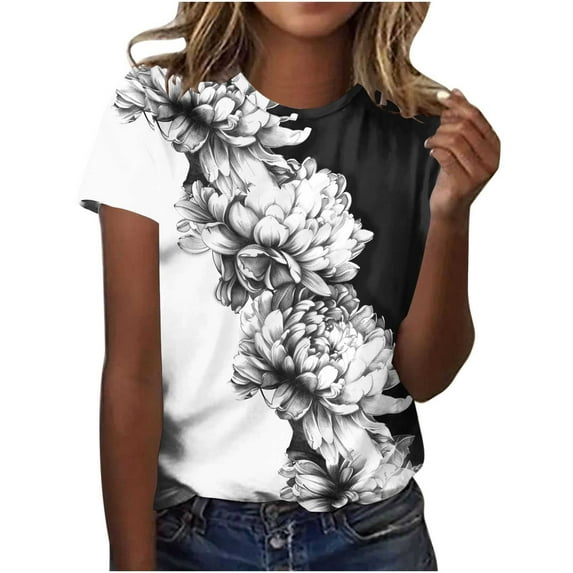 Cilsoka Plus Size Shirts for Women 4X-5X White Tops for Women Going Out Graphic Tees for Women Vintage Summer Blouses for Women 2025 Work
