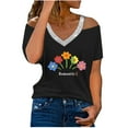 thumbnail image 1 of Cilsoka Shirts for Women V Neck Casual Long Womens Casual Tops Summer Trendy Teen Active Tank Tops for Women Crop Peasant Blouses for Women Plus Size, 1 of 4