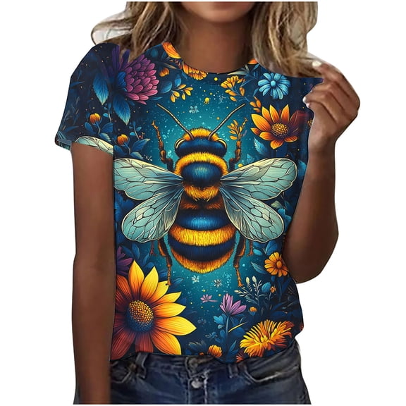 Cilsoka Womens Graphic Shirts Cotton Summer Tops for Women 2025 Vacation Trendy Plus Size Tunics for Women 2025 Cotton Chiffon Blouses for Women Dressy