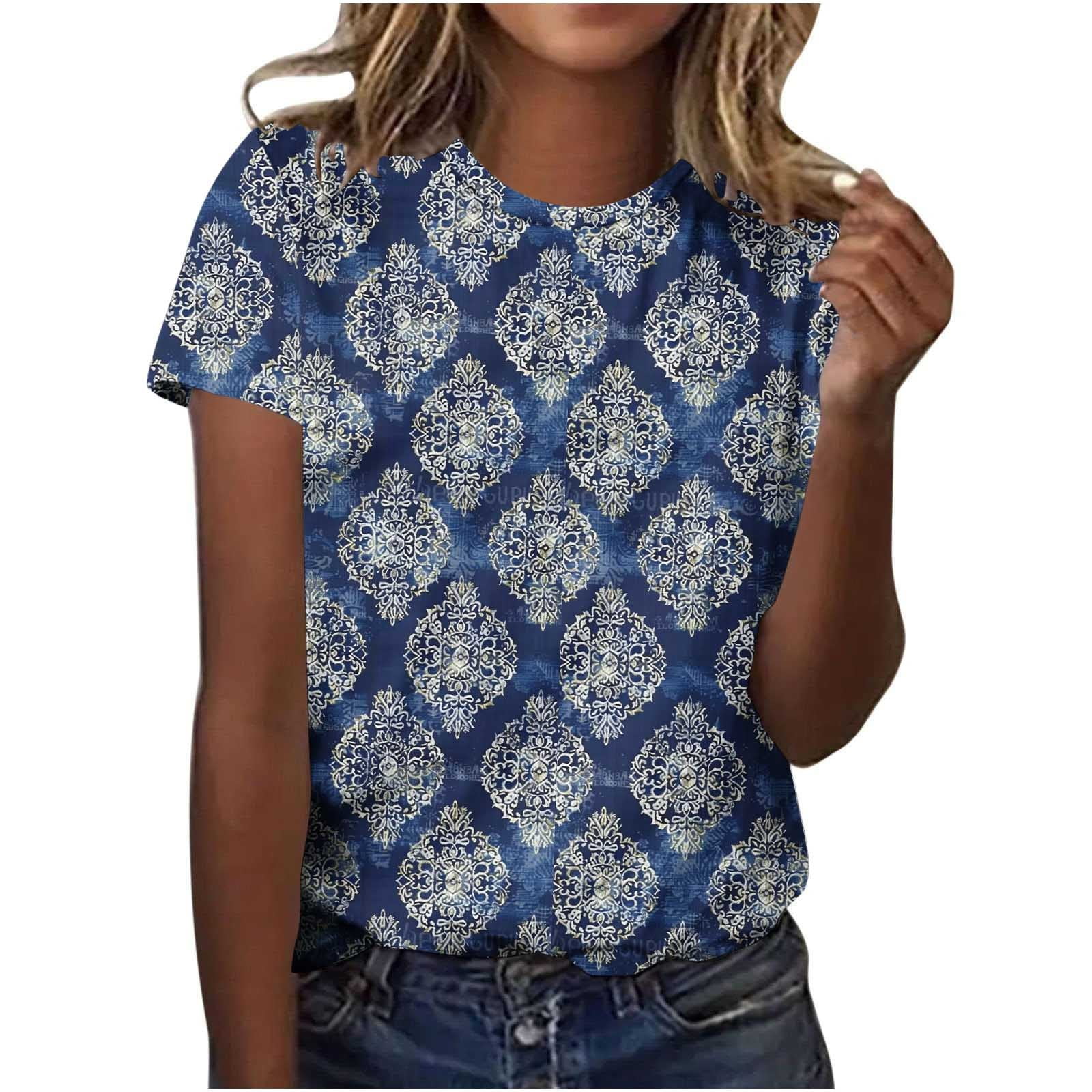 Cilsoka Womens Short Sleeve Shirts for Summer Ladies Tops And Blouses ...