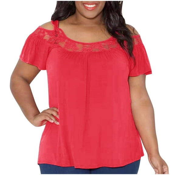 Cilsoka Womens Summer Shirts for Beach Going Out Tops for Women Short Sleeve Crop Tops for Women Loose Fit White Blouses for Women Dressy Plus Size