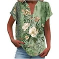 thumbnail image 1 of Cilsoka Work T Shirts for Women Cute Summer Work Tops for Women Summer Tunics for Women 2025 Cotton Womens Blouses Short Sleeve Button Down, 1 of 4