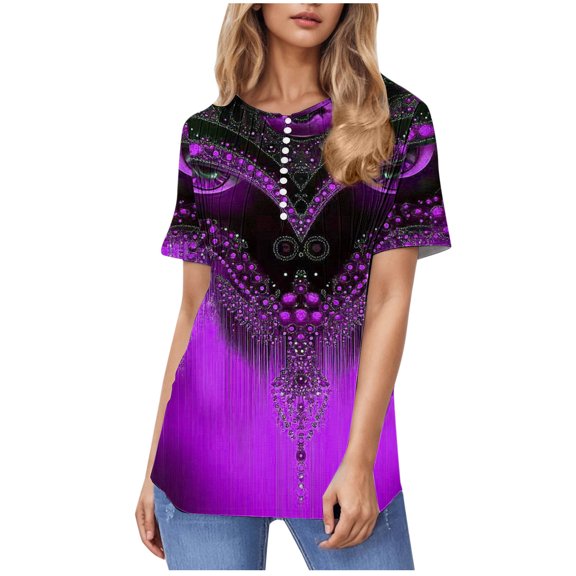 Cilsoka Floral Shirts for Women 3/4 Sleeve Womens Floral Tops Dressy Casual Boho Womens Crop Tops Summer Womens Blouses Summer Tops My Orders Placed