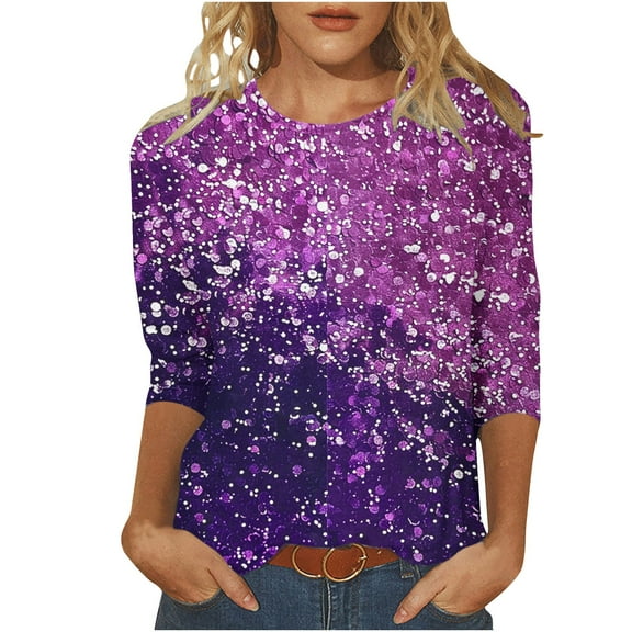 Cilsoka Funny Shirts for Women V Neck Womens Tops Dressy Casual Fall Winter Basic Tees for Women Loose Fit for Working out 3/4 Length Sleeve Womens Tops Plus Size My Orders past Orders