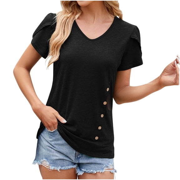 Cilsoka Hawaiian Shirts for Women Cotton Trendy Tank Tops for Women 2025 Short Sleeve Active Shirts for Women Blouses for Women 2025 Plus Size My Orders Placed