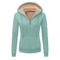 thumbnail image 1 of Cilsoka Hoodies for Women Winter Fleece Sweatshirt - Women's Casual Full Zip Up Hoodies Sherpa Lined Fleece Thermal Jacket Winter Warm Casual Thick Coats with Pockets, 1 of 7