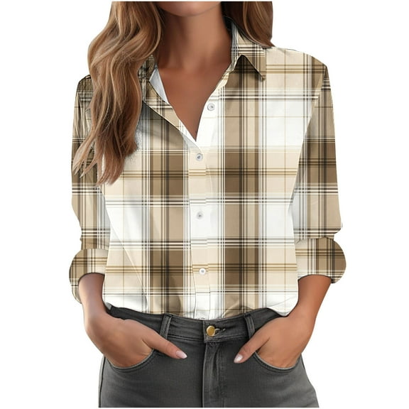 Cilsoka Linen Shirts for Women Striped Ladies Tops and Blouses for Work Trendy Crop Tops for Women 2025 Long Sleeve Blouses for Women Cotton My Orders past Orders