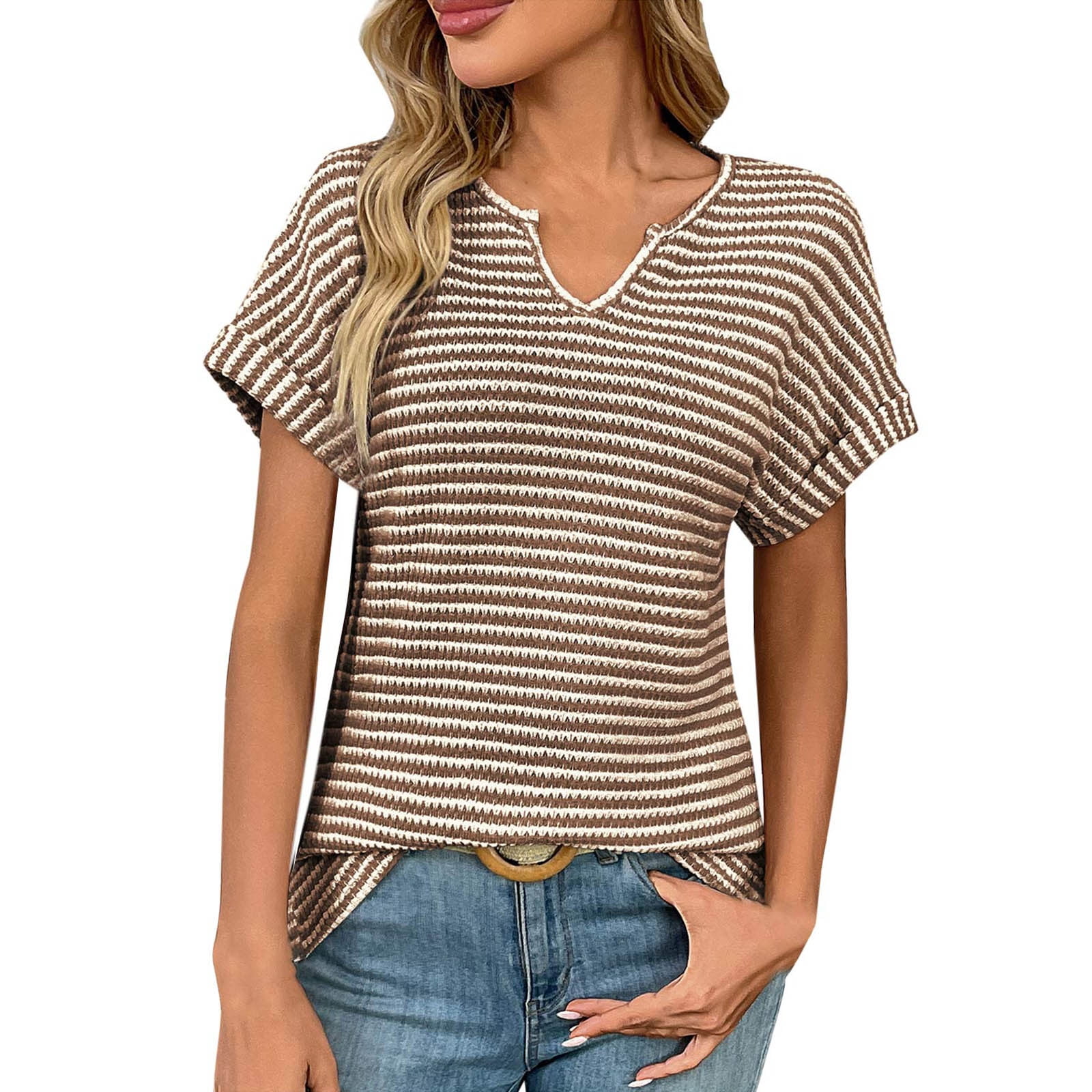 Cilsoka Linen Shirts for Women Short Sleeve Womens Tops Casual Petite ...