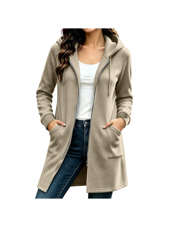 Long Hoodies for Women Zip Up Tunic Sweatshirt Cute Fall Jackets | Oversized Sweatshirt for Women Cute Hoodies Lightweight Workout Fall Jackets