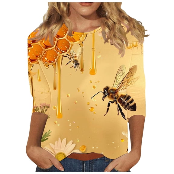 Cilsoka Long Shirts for Women 3/4 Sleeve T Shirts for Women Plus Plus Size Graphic Tees for Women V Neck Womens Blouses Long Sleeve Cotton My Orders past Orders