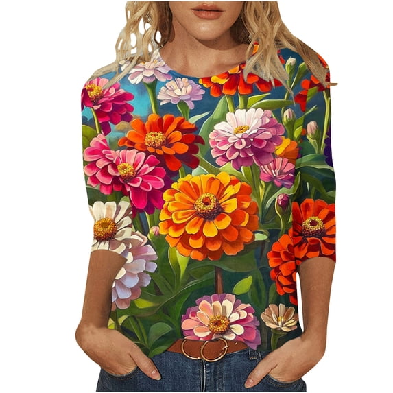 Cilsoka Long Shirts for Women Plus Size Womens Fall Winter Tops Dressy Crop Tops for Women Sexy Black 3/4 Length Sleeve Womens Tops Cotton Only My Orders past Orders