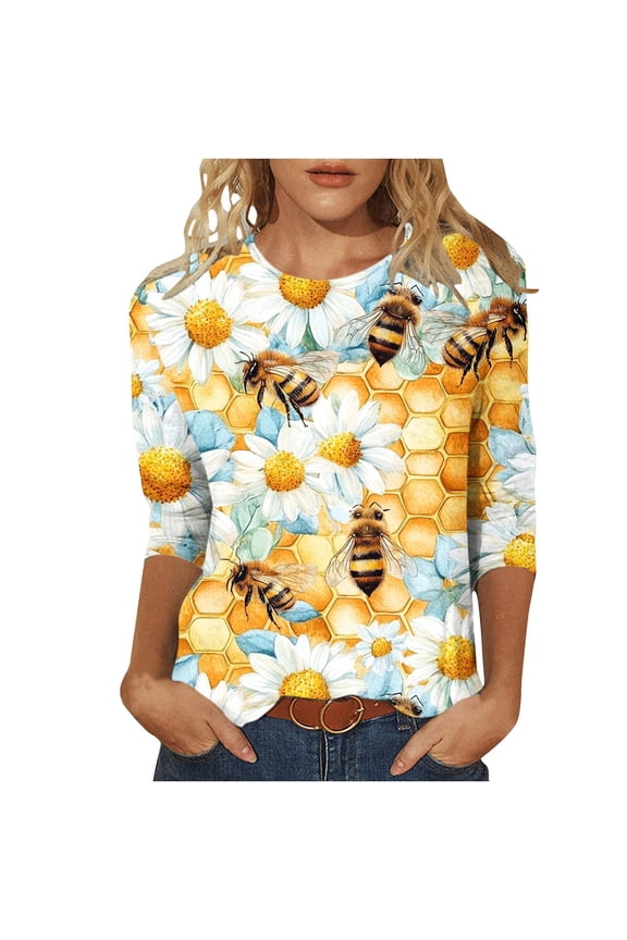 Long Shirts for Women V Neck 3/4 Sleeve Tops for Women V Neck Basic Tees for Women Loose Fit Cotton Cotton Long Sleeve Blouse Women My Orders past Orders