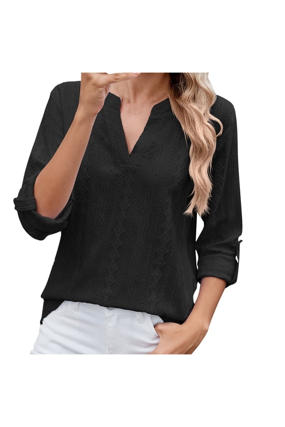 Long Sleeve Shirts for Women Cotton 3/4 Sleeve Tops for Women Plus Womens Crop Tops Fall Winter Blouses for Women Dressy Casual My Orders past Orders