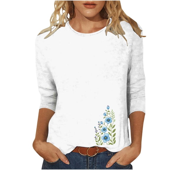 Cilsoka Long Sleeve Shirts for Women Cotton Fall Winter Graphic Tee Crop Tops for Women Plus Size White Long Sleeve Shirts for Women Cotton Womens Long Sleeve Blouses Dressy My Orders past Orders