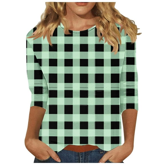 Cilsoka Long Sleeve Shirts for Women Plus Size Loose Womens Fall Winter Tops Long Sleeve Cotton Graphic Tees for Women Trendy Y2k 3/4 Length Sleeve Womens Tops Cotton Only My Orders past Orders