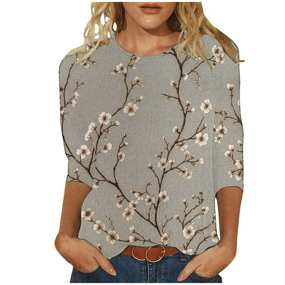 Cilsoka Long Sleeve V Neck Shirts for Women Fall Winter Womens Long Sleeve Cotton Knit Tops Womens Graphic Tees Fall Winter 3/4 Length Sleeve Womens Tops Plus Size 4x My Orders past Orders