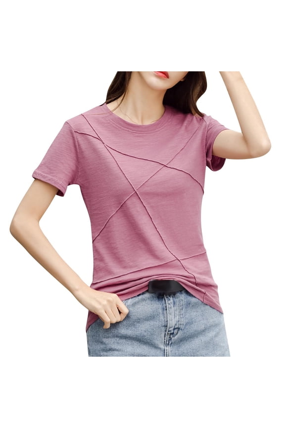 My Orders Placed Womens Shirts Dressy Casual Fashion Tops for Women Trendy Summer Graphic Tees for Women Vintage 80S Purple Blouses for Women Dressy Casual