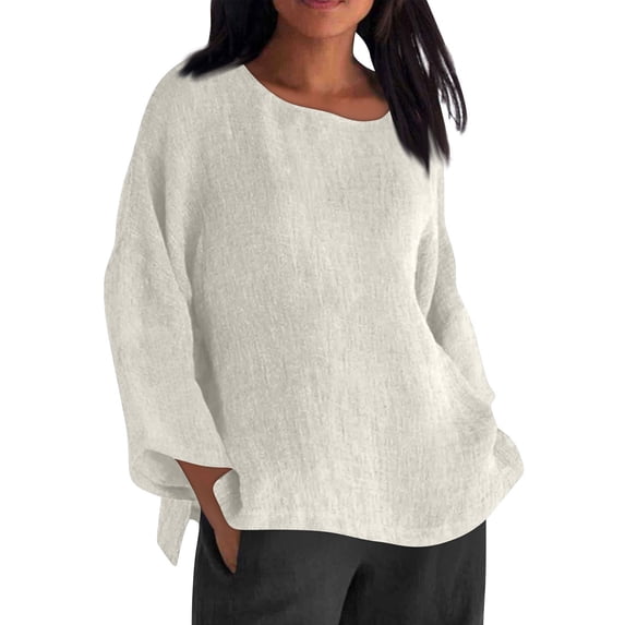 Cilsoka Oversized Long Sleeve Shirts for Women Womens Tops Casual Petite Womens Tunic Tops Dressy Casual 3/4 Sleeve Work Blouses for Women Office Professional My Orders past Orders