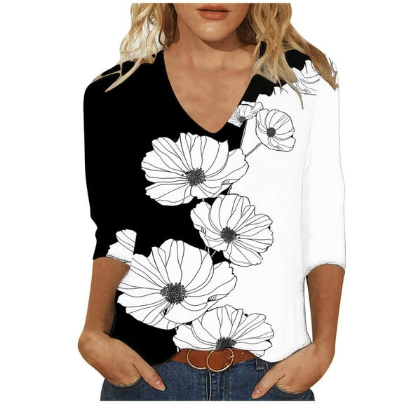 Cilsoka Oversized Tshirts for Women Graphic Gym Womens Crop Tops Trendy Womens Graphic Tees Funny V Neck Blouses for Women Dressy Casual My Orders past Orders