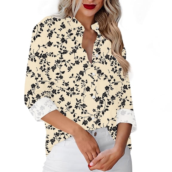 Cilsoka Oversized Tshirts for Women Vintage Long Sleeve Tops for Women Fall Winter Tunics for Women 2025 3/4 Sleeve Cotton Pullover Shirts for Women My Orders past Orders
