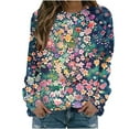 thumbnail image 1 of Cilsoka Plus Size Hoodies for Women 4x-5x Oversized Crewneck Sweatshirts Women Graphic Fall Winter Lightweight Pullover Hoodie Women Womens Floral Tops Plus Size My Orders past Orders, 1 of 4