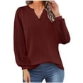 thumbnail image 1 of Cilsoka Shirts for Women Fall Winter Graphic Tops for Women 2025 Tunic Tops Women Long Sleeve Crew Neck Tops for Women 3/4 Sleeve My Orders past Orders, 1 of 5