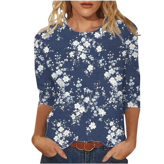 Cilsoka Shirts for Women Graphic Tees Womens 3/4 Sleeve Summer Tops Fitted Tunic Tops Women Dressy Loose Chiffon Blouses for Women My Orders past Orders
