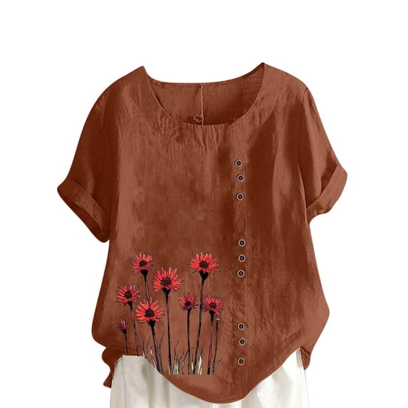 Cilsoka Shirts for Women Plus Size Cotton Womens Summer Tops Trendy 2025 Trendy Crop Tops for Women 2025 Blouses for Women Summer Dressy My Orders Placed