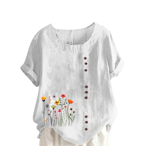 Cilsoka Shirts for Women Trendy Summer 2025 Short Sleeve Summer Tops for Women 2025 Vacation Women Tank Tops Loose Fit Plus White Blouse for Women Dressy My Orders Placed
