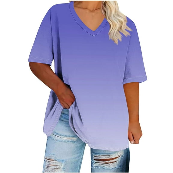 Cilsoka Shirts for Women Trendy Y2K Womens Tank Tops Dressy Casual Plus Size Basic Tees for Women V Neck Plus Size Blouses for Women Dressy My Orders Placed