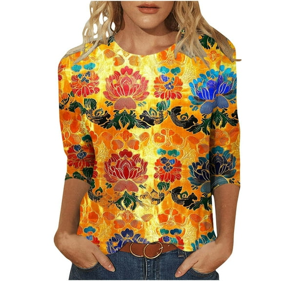 Cilsoka Shirts for Women Fall Winter Womens Tops 2025 Trendy Vintage Shirts for Women 1980 Casual Crew Neck Tops for Women My Orders past Orders