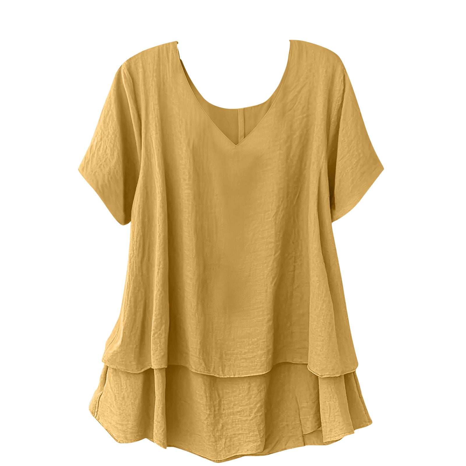Cilsoka Shirts for Women Summer Short Sleeve Boat Neck Linen Loose Fit ...