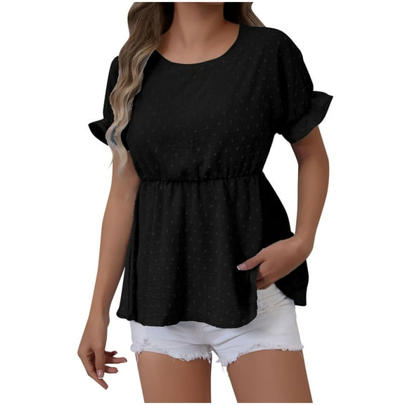 Cilsoka Summer Shirts for Women 2025 Plus Size Womens Tank Tops Dressy Active Tank Tops for Women Fitted Short Sleeve Blouses for Women My Orders Placed