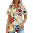 thumbnail image 1 of Cilsoka Summer Shirts for Women 2025 Trendy Womens Tops Casual V Neck Plus Size Graphic Tees for Women Bands Blouses for Women Business Casual My Orders Placed, 1 of 5